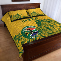 Custom South Africa Cricket Quilt Bed Set 2024 African Pattern Go Proteas - Wonder Print Shop
