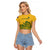 Custom South Africa Cricket Raglan Cropped T Shirt 2024 African Pattern Go Proteas - Wonder Print Shop