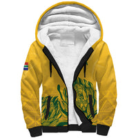 Custom South Africa Cricket Sherpa Hoodie 2024 African Pattern Go Proteas - Wonder Print Shop