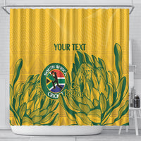 Custom South Africa Cricket Shower Curtain 2024 African Pattern Go Proteas