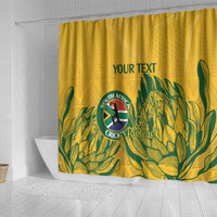 Custom South Africa Cricket Shower Curtain 2024 African Pattern Go Proteas