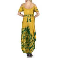 Custom South Africa Cricket Summer Maxi Dress 2024 African Pattern Go Proteas - Wonder Print Shop