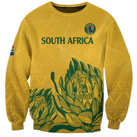 Custom South Africa Cricket Sweatshirt 2024 African Pattern Go Proteas - Wonder Print Shop