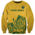 Custom South Africa Cricket Sweatshirt 2024 African Pattern Go Proteas - Wonder Print Shop