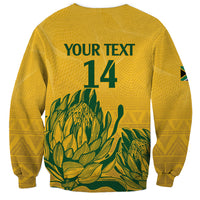 Custom South Africa Cricket Sweatshirt 2024 African Pattern Go Proteas - Wonder Print Shop
