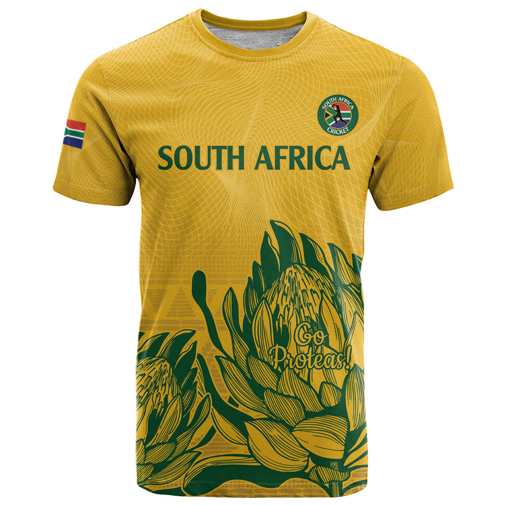 Custom South Africa Cricket T Shirt 2024 African Pattern Go Proteas - Wonder Print Shop