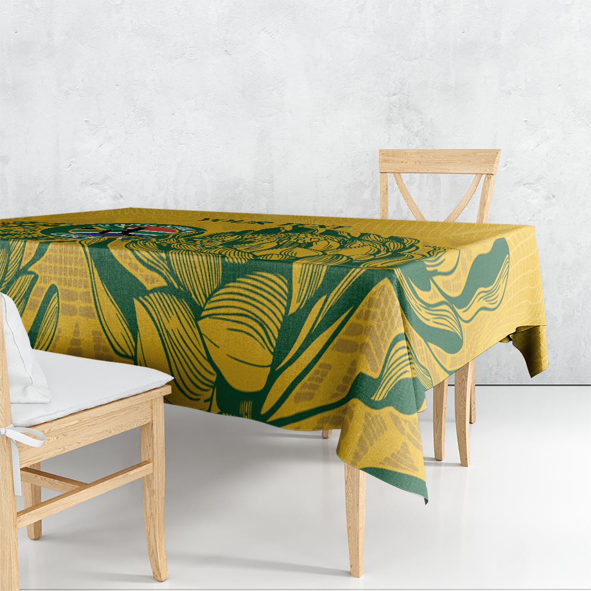 Custom South Africa Cricket Tablecloth 2024 African Pattern Go Proteas - Wonder Print Shop