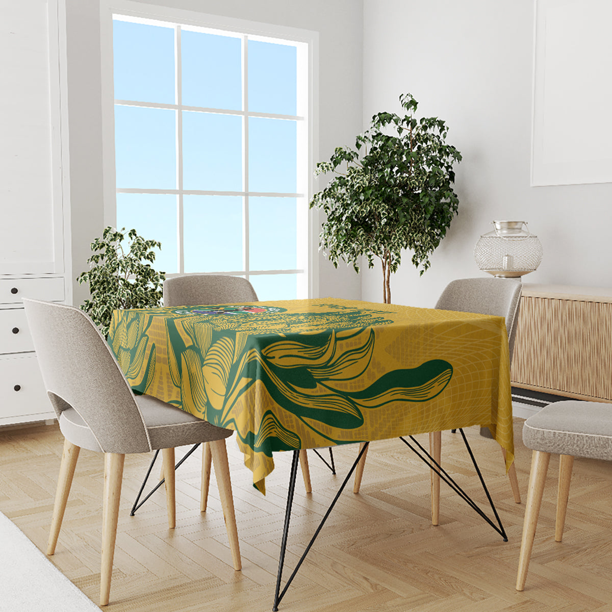 Custom South Africa Cricket Tablecloth 2024 African Pattern Go Proteas - Wonder Print Shop