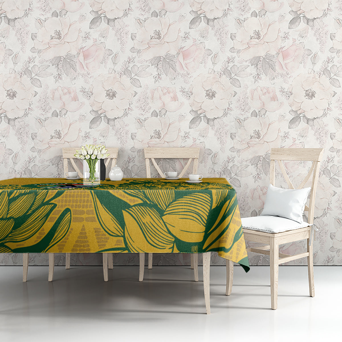 Custom South Africa Cricket Tablecloth 2024 African Pattern Go Proteas - Wonder Print Shop