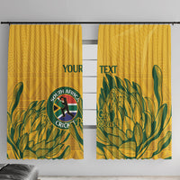 Custom South Africa Cricket Window Curtain 2024 African Pattern Go Proteas - Wonder Print Shop