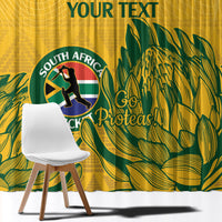 Custom South Africa Cricket Window Curtain 2024 African Pattern Go Proteas - Wonder Print Shop