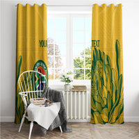 Custom South Africa Cricket Window Curtain 2024 African Pattern Go Proteas - Wonder Print Shop