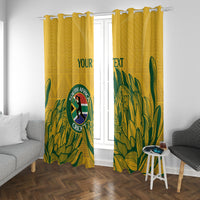 Custom South Africa Cricket Window Curtain 2024 African Pattern Go Proteas - Wonder Print Shop