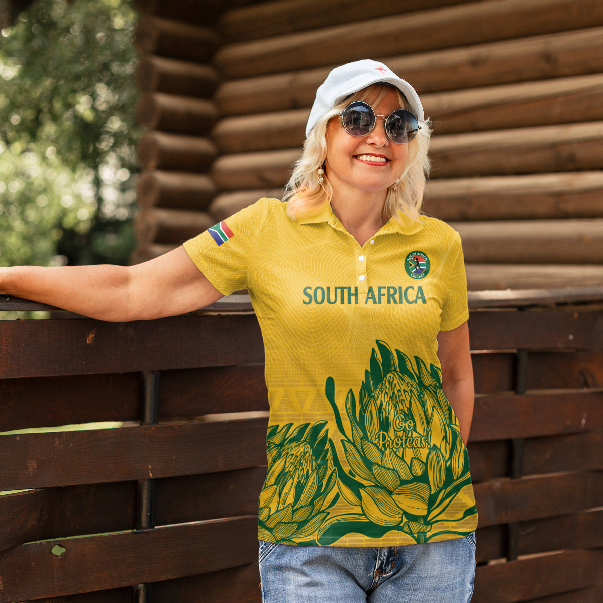 Custom South Africa Cricket Women Polo Shirt 2024 African Pattern Go Proteas - Wonder Print Shop