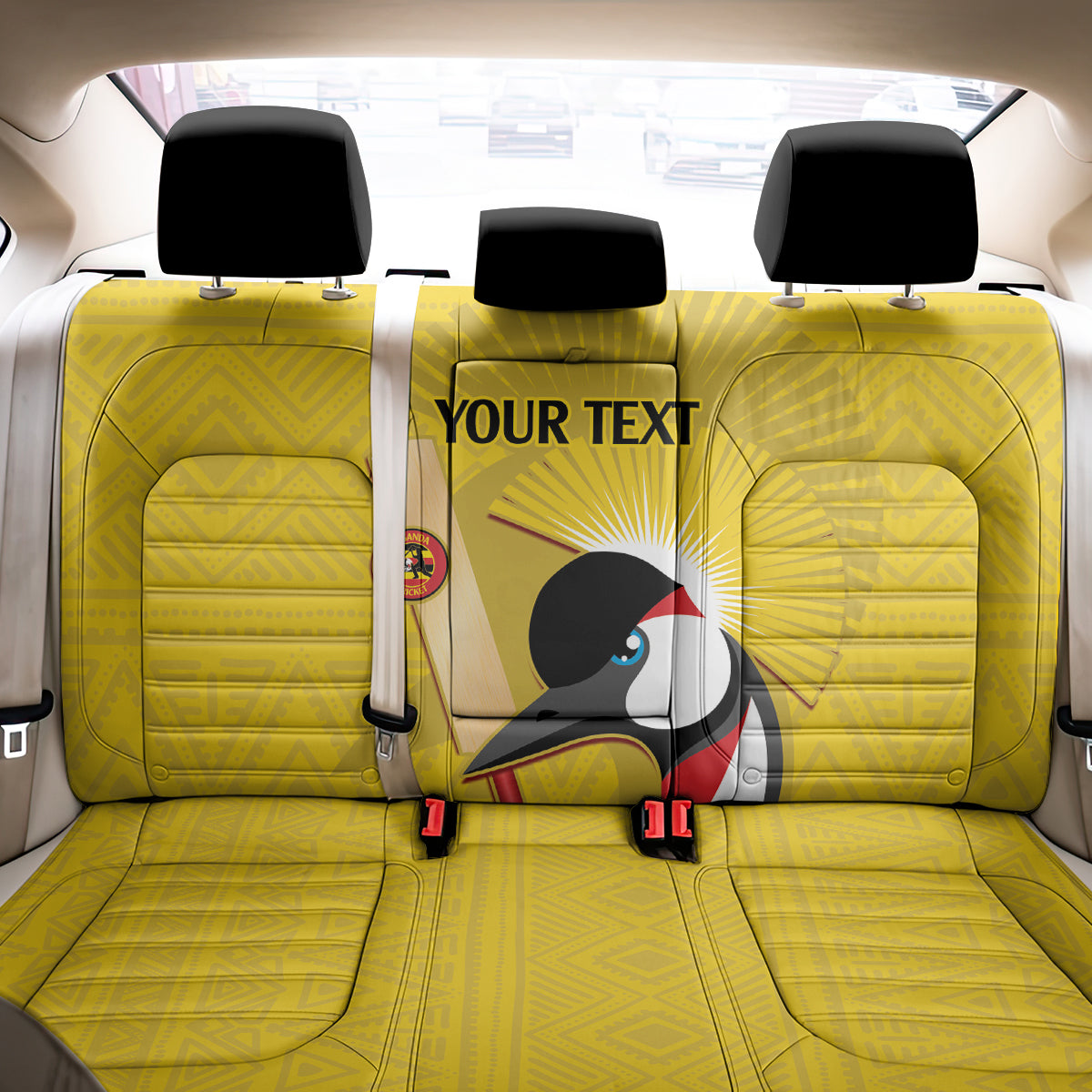 Custom Uganda Cricket Back Car Seat Cover Ugandan Grey Crowned Crane - Wonder Print Shop