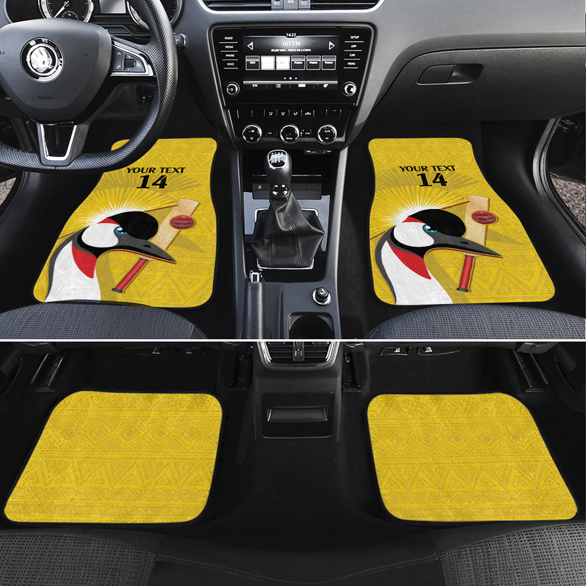 Custom Uganda Cricket Car Mats Ugandan Grey Crowned Crane