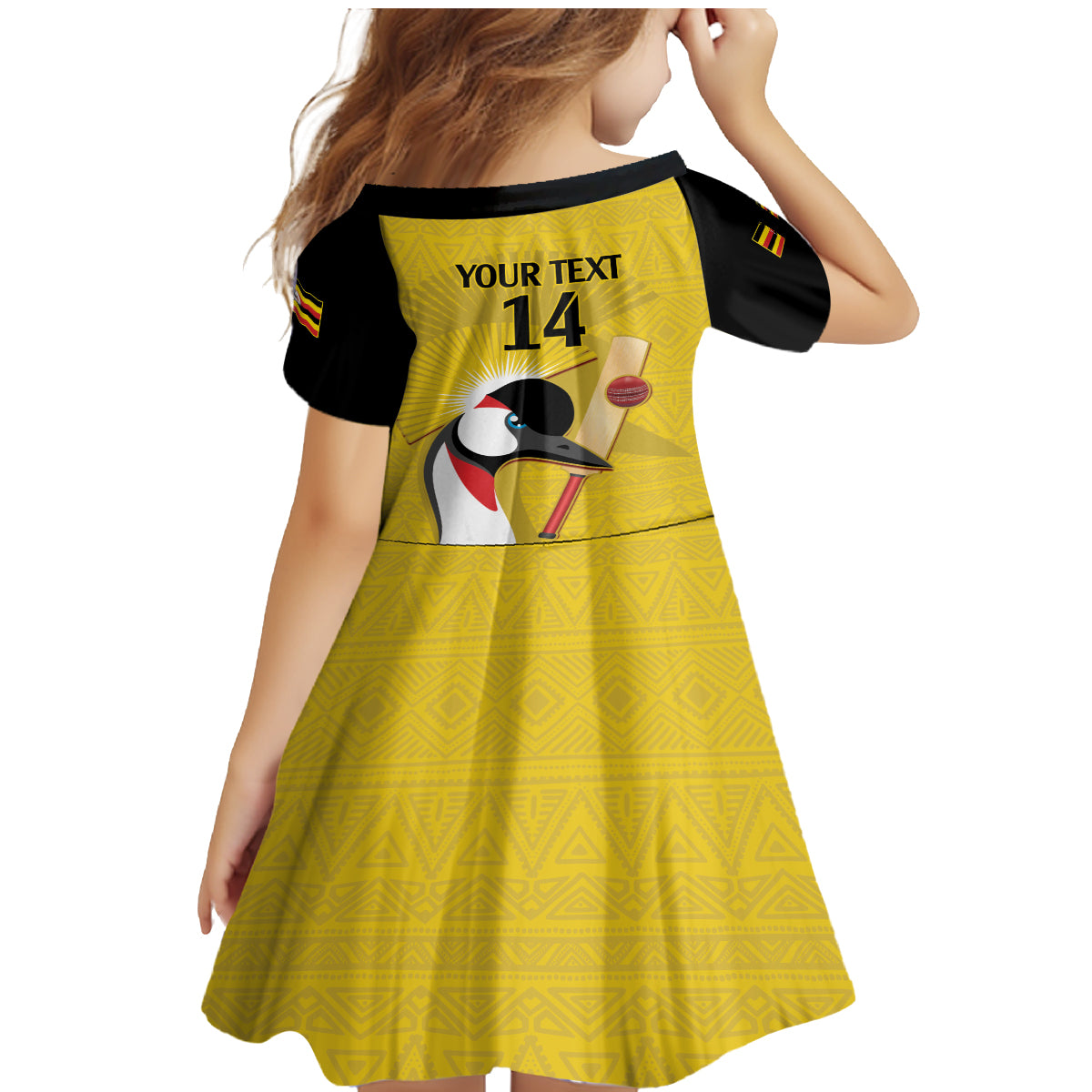 Custom Uganda Cricket Family Matching Mermaid Dress and Hawaiian Shirt Ugandan Grey Crowned Crane - Wonder Print Shop