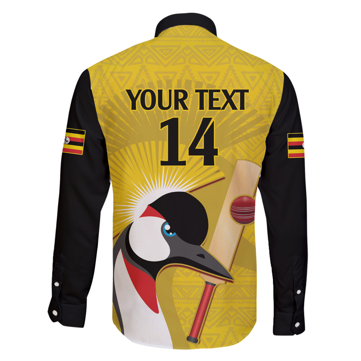 Custom Uganda Cricket Family Matching Short Sleeve Bodycon Dress and Hawaiian Shirt Ugandan Grey Crowned Crane - Wonder Print Shop
