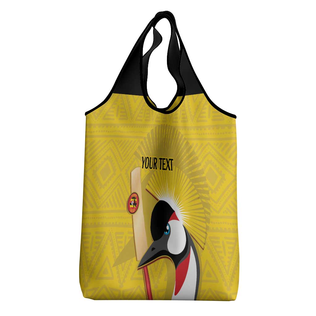 Custom Uganda Cricket Grocery Bag Ugandan Grey Crowned Crane