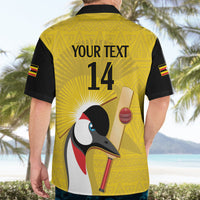 Custom Uganda Cricket Hawaiian Shirt Ugandan Grey Crowned Crane - Wonder Print Shop