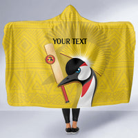 Custom Uganda Cricket Hooded Blanket Ugandan Grey Crowned Crane