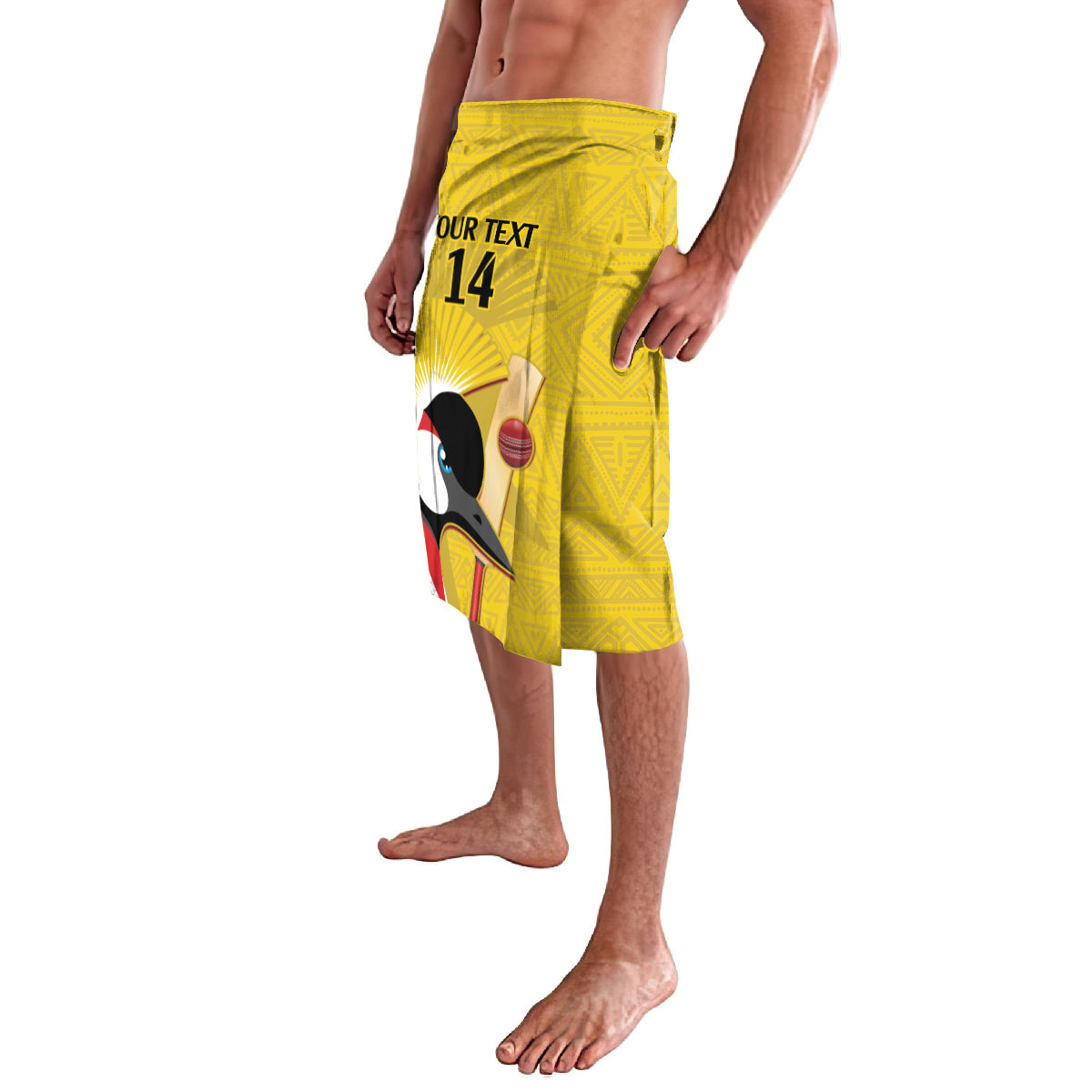 Custom Uganda Cricket Lavalava Ugandan Grey Crowned Crane - Wonder Print Shop