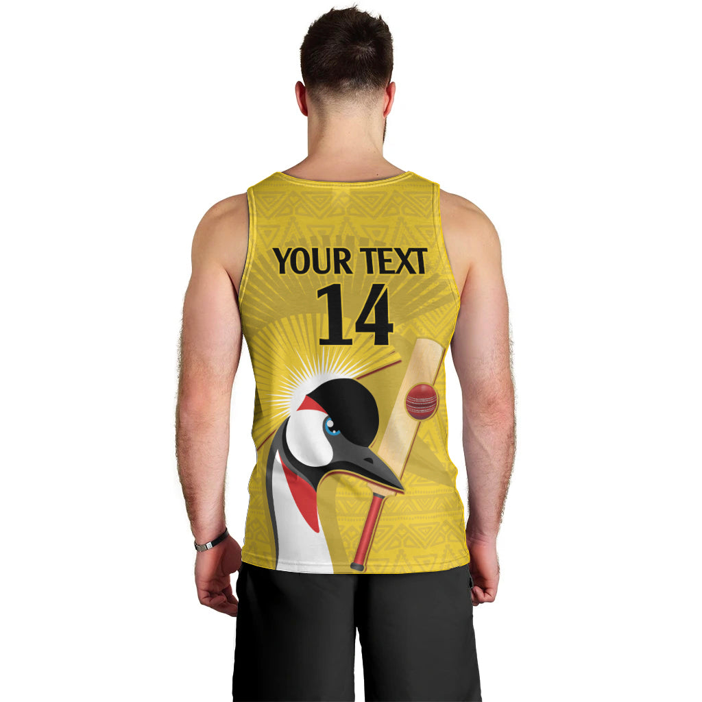 Custom Uganda Cricket Men Tank Top Ugandan Grey Crowned Crane - Wonder Print Shop