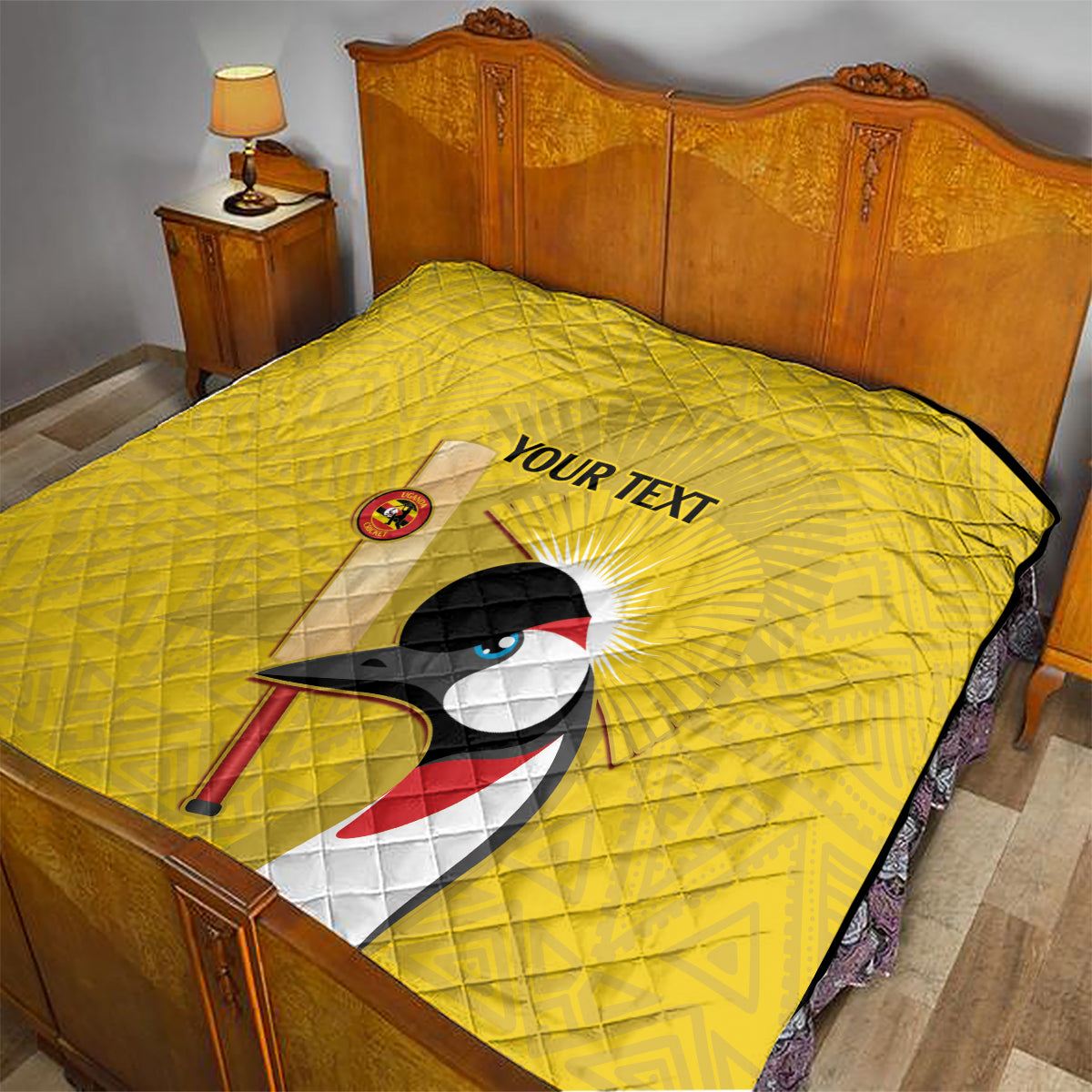 Custom Uganda Cricket Quilt Ugandan Grey Crowned Crane - Wonder Print Shop