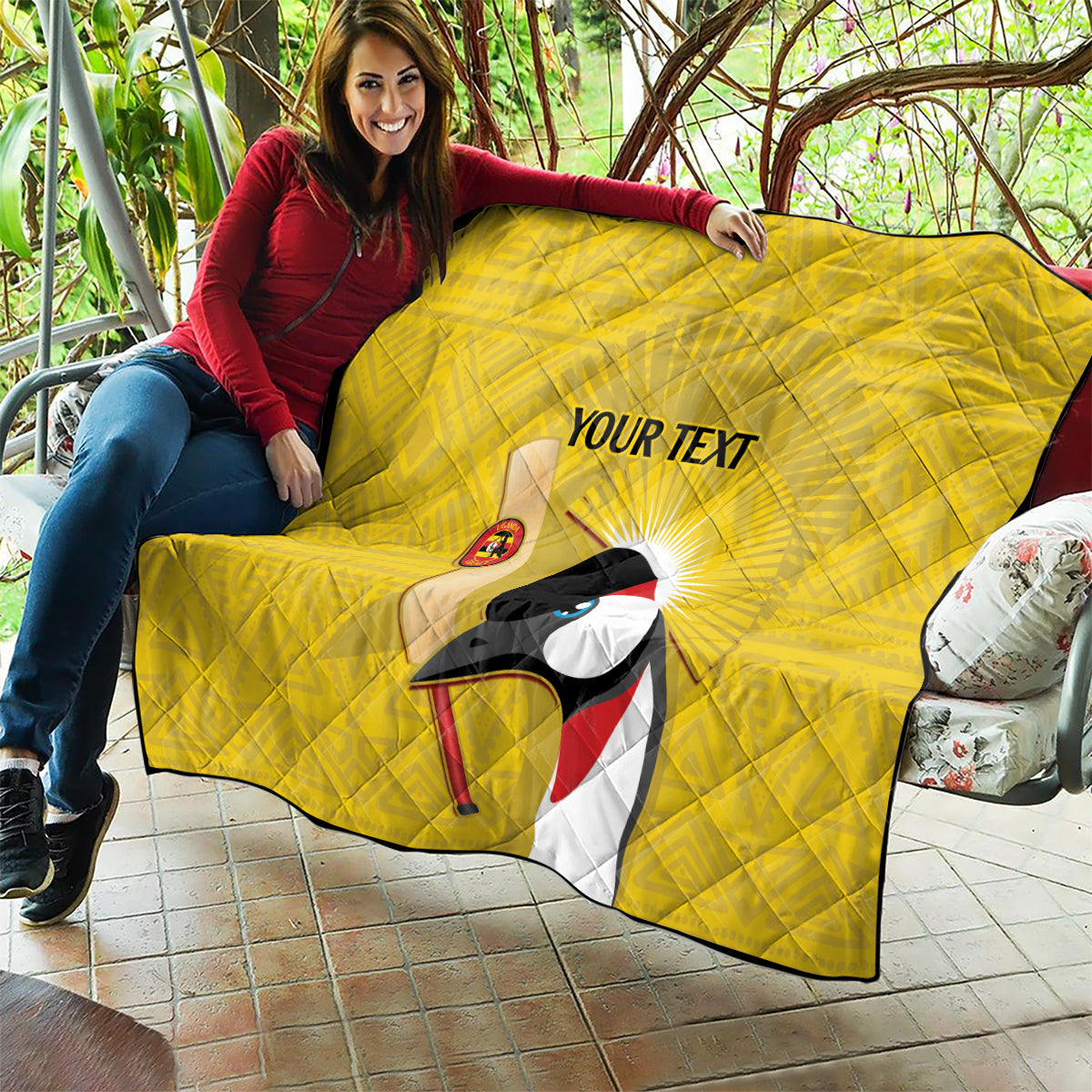 Custom Uganda Cricket Quilt Ugandan Grey Crowned Crane - Wonder Print Shop