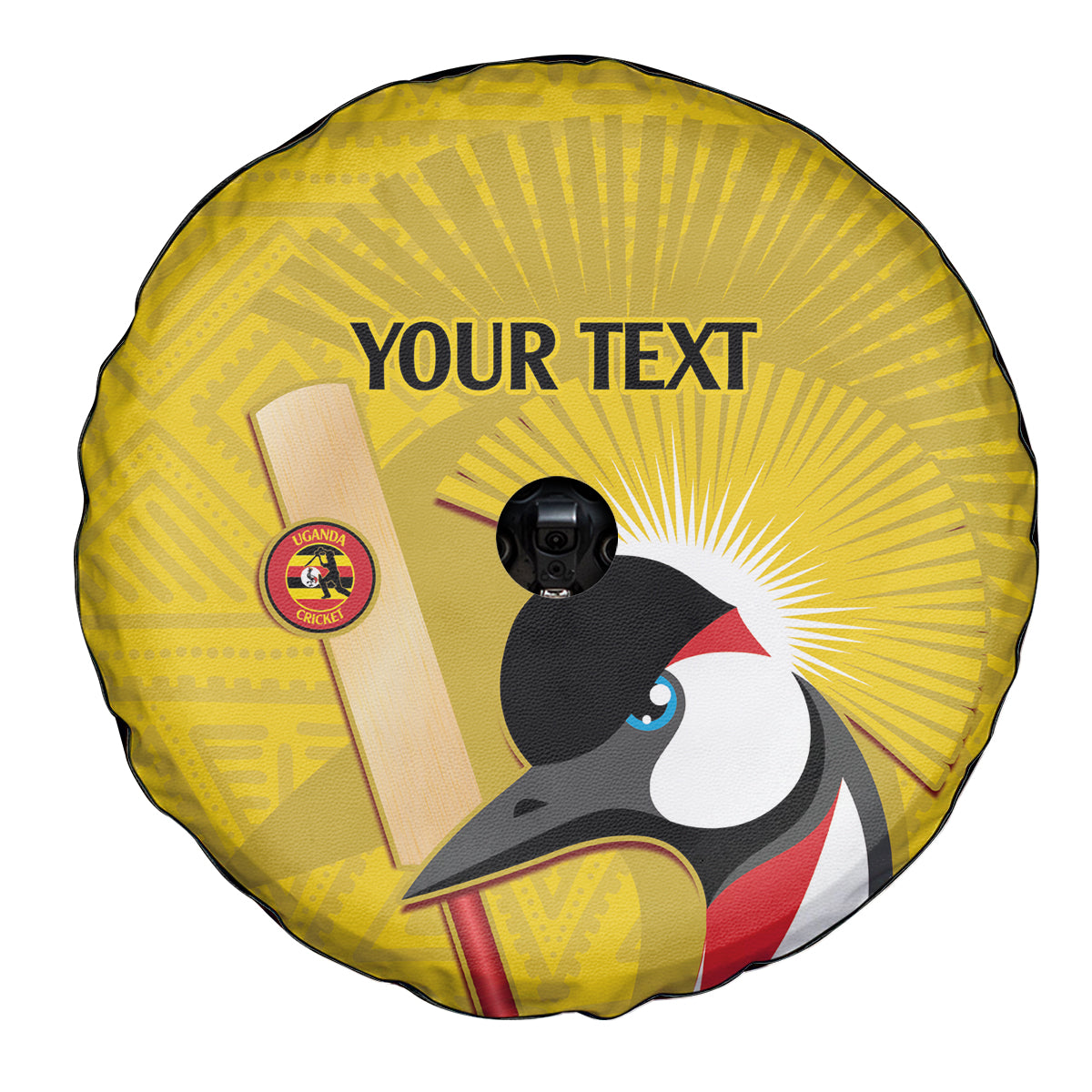 Custom Uganda Cricket Spare Tire Cover Ugandan Grey Crowned Crane - Wonder Print Shop