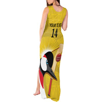 Custom Uganda Cricket Tank Maxi Dress Ugandan Grey Crowned Crane - Wonder Print Shop