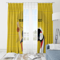 Custom Uganda Cricket Window Curtain Ugandan Grey Crowned Crane - Wonder Print Shop