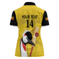Custom Uganda Cricket Women Polo Shirt Ugandan Grey Crowned Crane - Wonder Print Shop
