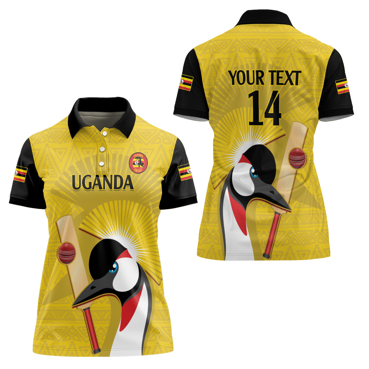 Custom Uganda Cricket Women Polo Shirt Ugandan Grey Crowned Crane - Wonder Print Shop