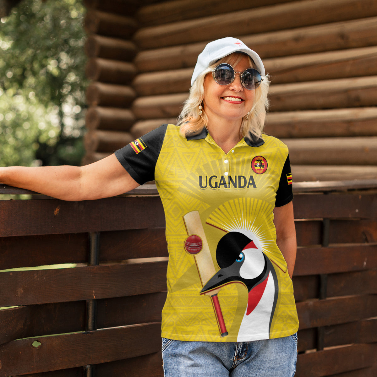 Custom Uganda Cricket Women Polo Shirt Ugandan Grey Crowned Crane - Wonder Print Shop