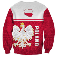 Poland Sweatshirt Polska Coat Of Arms With Folk Pattern - Wonder Print Shop