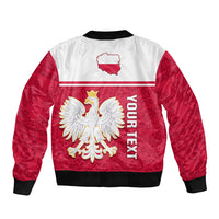 Personalised Poland Bomber Jacket Polska Coat Of Arms With Folk Pattern - Wonder Print Shop