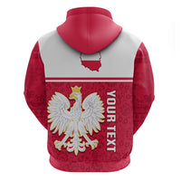 Personalised Poland Hoodie Polska Coat Of Arms With Folk Pattern - Wonder Print Shop
