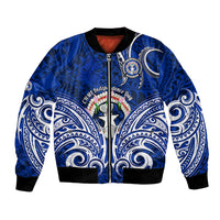 Personalised Independence Day CNMI Bomber Jacket Northern Mariana Islands Tribal Tattoo Pattern - Wonder Print Shop