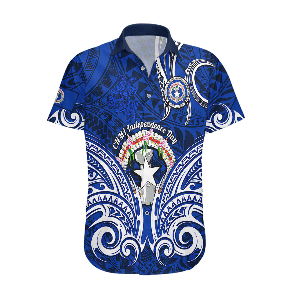 Personalised Independence Day CNMI Hawaiian Shirt Northern Mariana Islands Tribal Tattoo Pattern - Wonder Print Shop