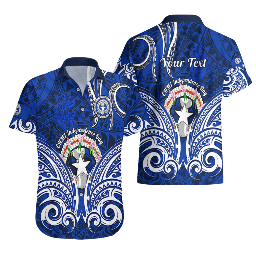 Personalised Independence Day CNMI Hawaiian Shirt Northern Mariana Islands Tribal Tattoo Pattern - Wonder Print Shop