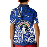 Personalised Independence Day CNMI Kid Polo Shirt Northern Mariana Islands Tribal Tattoo Pattern - Wonder Print Shop