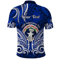 Personalised Independence Day CNMI Polo Shirt Northern Mariana Islands Tribal Tattoo Pattern - Wonder Print Shop