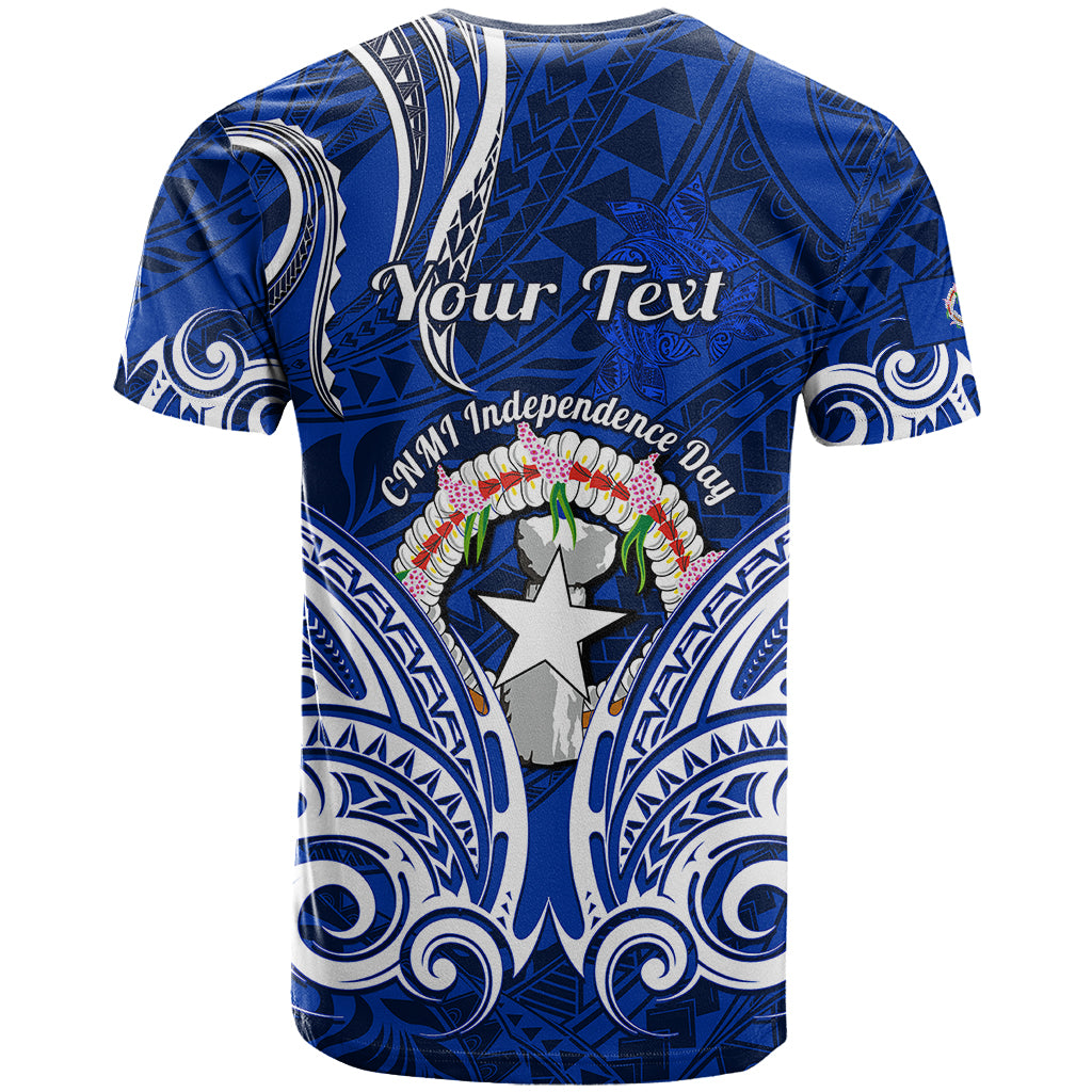 Personalised Independence Day CNMI T Shirt Northern Mariana Islands Tribal Tattoo Pattern - Wonder Print Shop