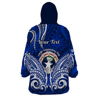 Personalised Independence Day CNMI Wearable Blanket Hoodie Northern Mariana Islands Tribal Tattoo Pattern - Wonder Print Shop