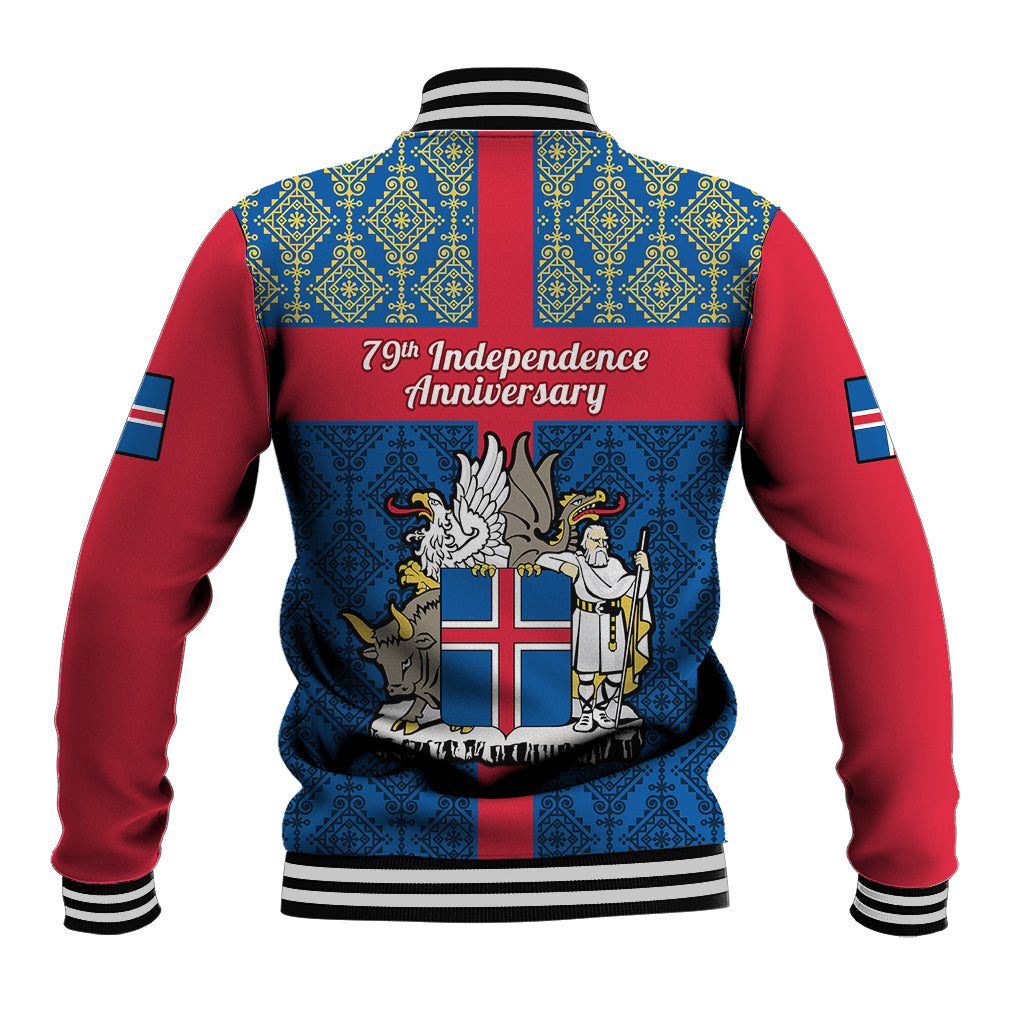 17 June Iceland National Day Baseball Jacket Icelandic Folk Pattern - Wonder Print Shop