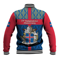 17 June Iceland National Day Baseball Jacket Icelandic Folk Pattern - Wonder Print Shop