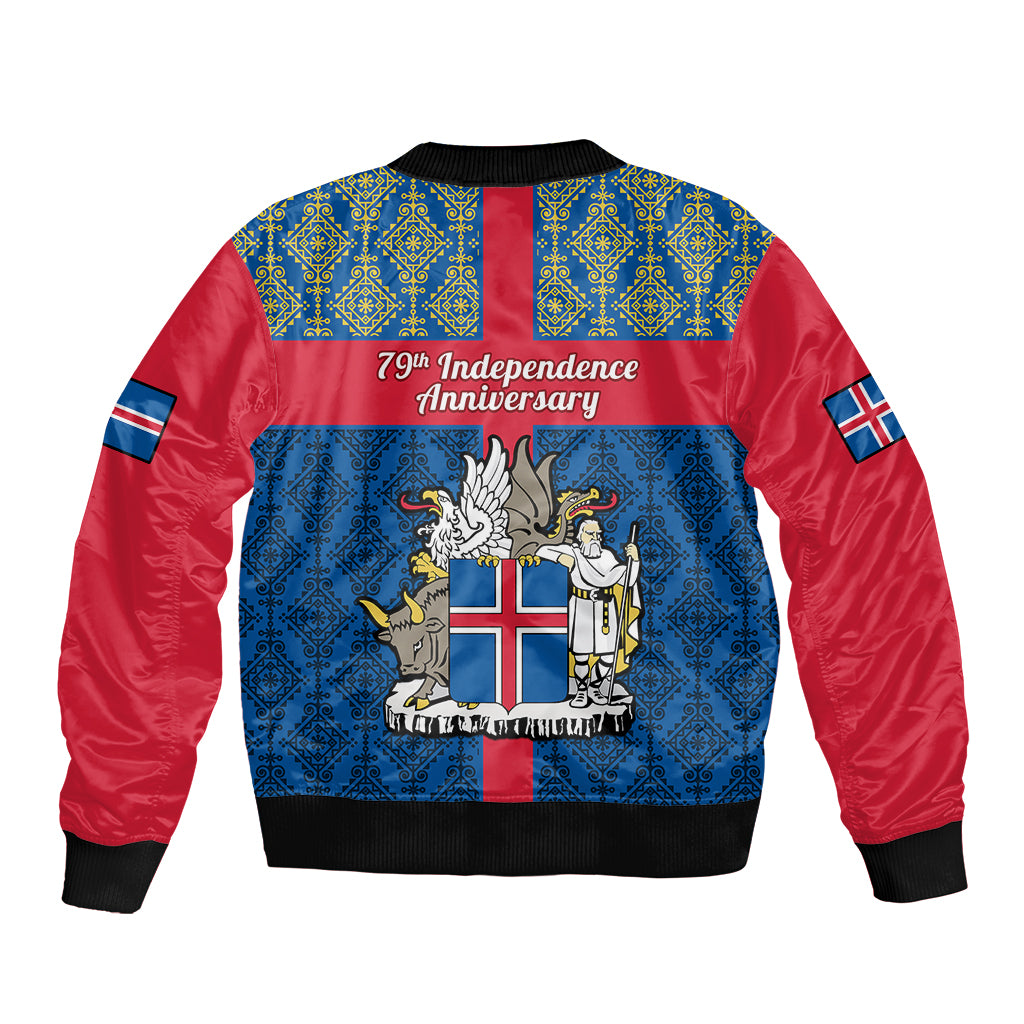 17 June Iceland National Day Bomber Jacket Icelandic Folk Pattern - Wonder Print Shop