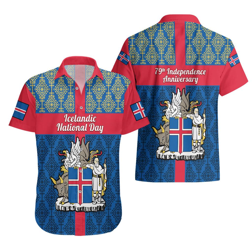 17 June Iceland National Day Hawaiian Shirt Icelandic Folk Pattern - Wonder Print Shop
