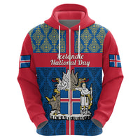 17 June Iceland National Day Hoodie Icelandic Folk Pattern - Wonder Print Shop